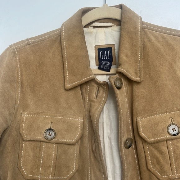 Gap Vintage Suede Jacket Tan S - Picture 7 of 16